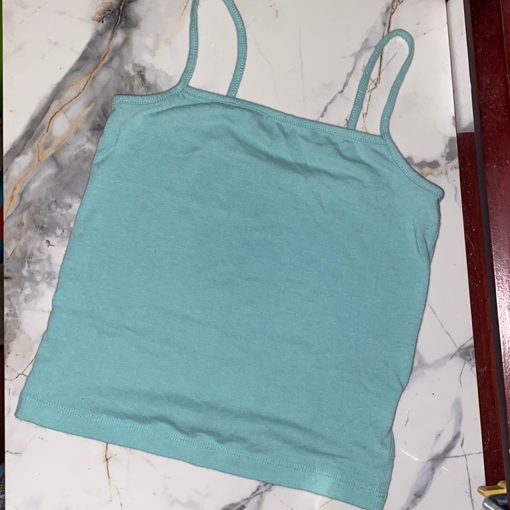 Teal crop tank top